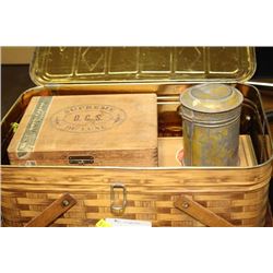 BOX OF ESTATE CIGAR BOXES ETC