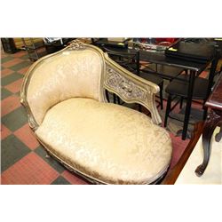 GOLD TONE CHAISE LOUNGE CHAIR