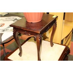 MAHOGANY CARVED END TABLE