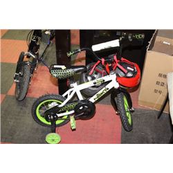 CHILDEN'S (NEXT ANDROID) BIKE WITH 2 HELMETS AND