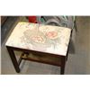 Image 1 : WOOD AND FABRIC PIANO BENCH