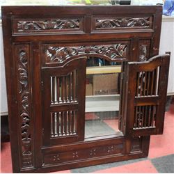 WOOD CARVED SHUTTER MIRROR