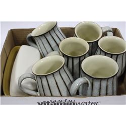 DENBY COFFEE MUGS & BUTTER DISH