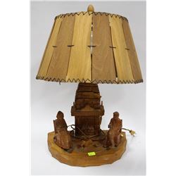 VINTAGE MARCEL QUAY "SIGNED" HAND CARVED LAMP