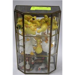 GLASS CASE WITH FIGURINES