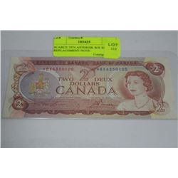 SCARCE 1974 ASTERISK B/X $2 REPLACEMENT NOTE