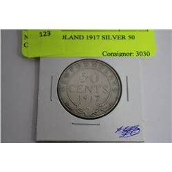 NEWFOUNDLAND 1917 SILVER 50 CENT