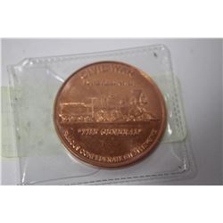 0.999 COPPER COIN ON CHOICE:CIVIL WAR TRAIN "THE