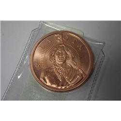 0.999 COPPER COIN ON CHOICE:LAKOTA