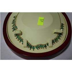 #8 10K GOLD EMERALD AND DIAMOND NECKLACE