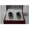 Image 1 : #7 14K GOLD TANZANITE AND DIAMOND EARRINGS