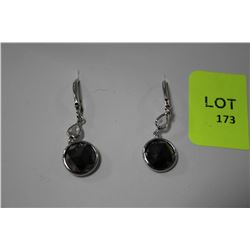 #39 14K GOLD BLACK DIAMOND EARRINGS