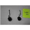 Image 1 : #39 14K GOLD BLACK DIAMOND EARRINGS