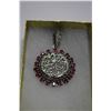 Image 1 : LADIES SILVER RUBY PENDANT SET WITH 18 COMPOSITE/