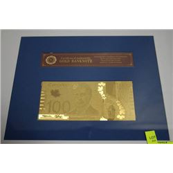 GOLD $100 CANADIAN BANKNOTE