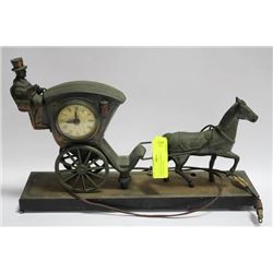 1940'S VINTAGE HORSE AND BUGGY UNITED CLOCK