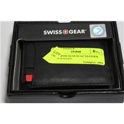NEW SWISS GEAR BLACK  LEATHER MENS WALLET