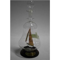 MAYFLOWER GLASS RACING YACHT IN A BOTTLE