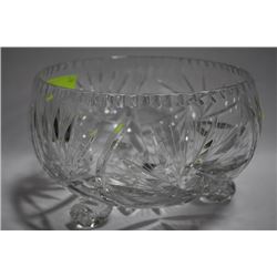 LARGE PINWHEEL CRYSTAL FOOTED BOWL