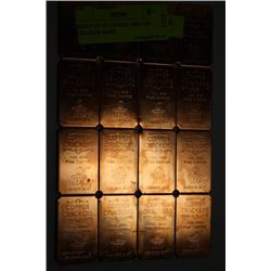 SHEET OF 16 1 OUNCE .999 COPPER CRACKER BARS