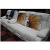 Image 1 : NEW WHITE LEATHER RECLINING SOFA AND LOVE SEAT