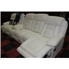 Image 2 : NEW WHITE LEATHER RECLINING SOFA AND LOVE SEAT