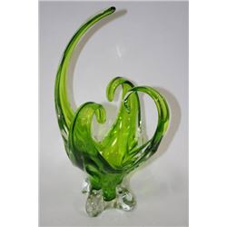 GREEN GLASS ART DISH