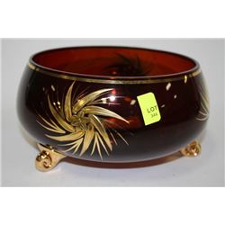 DARK AMBER GLASS ESTATE BOWL