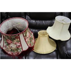 THREE VINTAGE LAMP SHADES