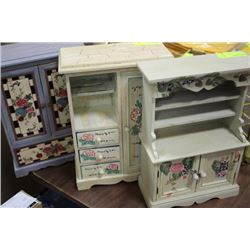 WOOD PAINTED JEWELLERY BOX X3