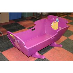 PURPLE WOODEN CRADLE