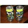 Image 1 : VINTAGE GLASS JAR W MARBLES X2