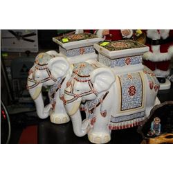 CERAMIC ELEPHANT PLANT STAND X2