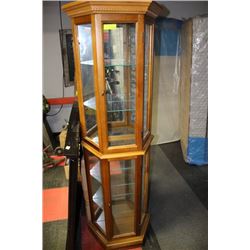 WOOD AND GLASS CURIO CABINET