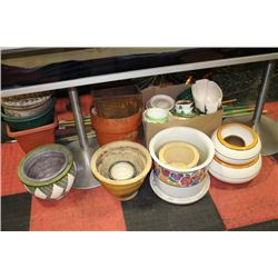 LARGE COLLECTION OF PLANTERS SOLD W BAMBOO