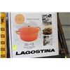 Image 1 : NEW LAGOSTINA ORANGE ENAMEL CAST IRON POT