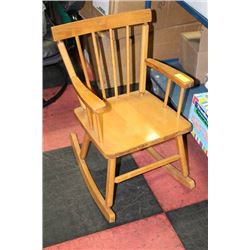 CHILDRENS WOOD ROCKING CHAIR