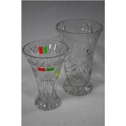 ESTATE CRYSTAL VASE X2