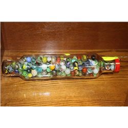 GLASS ROLLING PIN W MARBLES