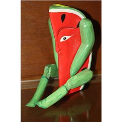WOOD CARVED WATERMELON DUDE