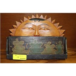 WOOD CARVED SUN WALL HANGING