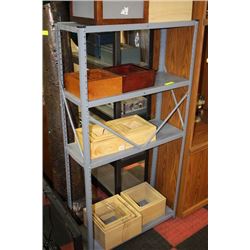 METAL SHELF SOLD W WOOD CUBE SHELVES