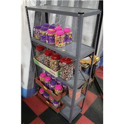 METAL SHELF SOLD W LARGE SELECTION OF HOT BEADS