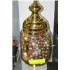 Image 1 : GLASS AND BRASS JAR W MARBLES