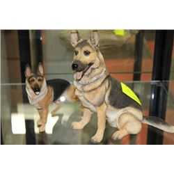 PAIR OF GERMAN SHEPPARD HANDPAINTED ORNAMENTS