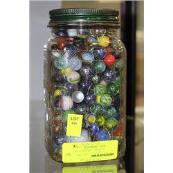 VINTAGE NABOB COFFEE JAR W MARBLES