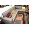Image 1 : NEW GREY LEATHERETTE L SHAPE SECTIONAL