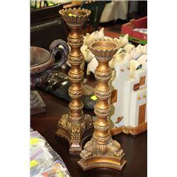 SET OF GOLDTONE CANDLE HOLDERS