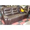 Image 1 : NEW CHOCOLATE BROWN LEATHER RECLINING SOFA
