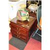 Image 1 : ROSEWOOD 3 DRAWER END TABLE W GLASSTOP X2
